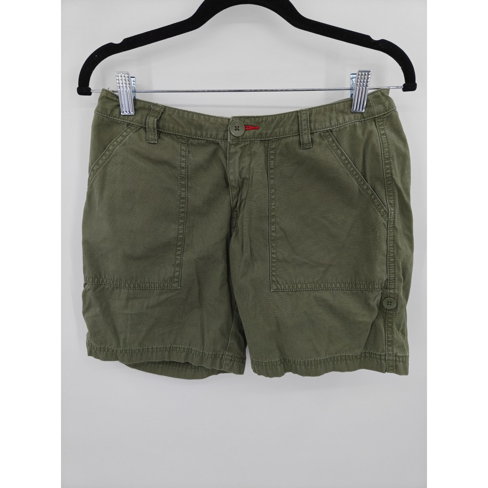 Eastern Mountain Sports Womens Olive Green Cotton Utility Shorts Size 2 S16W0136
